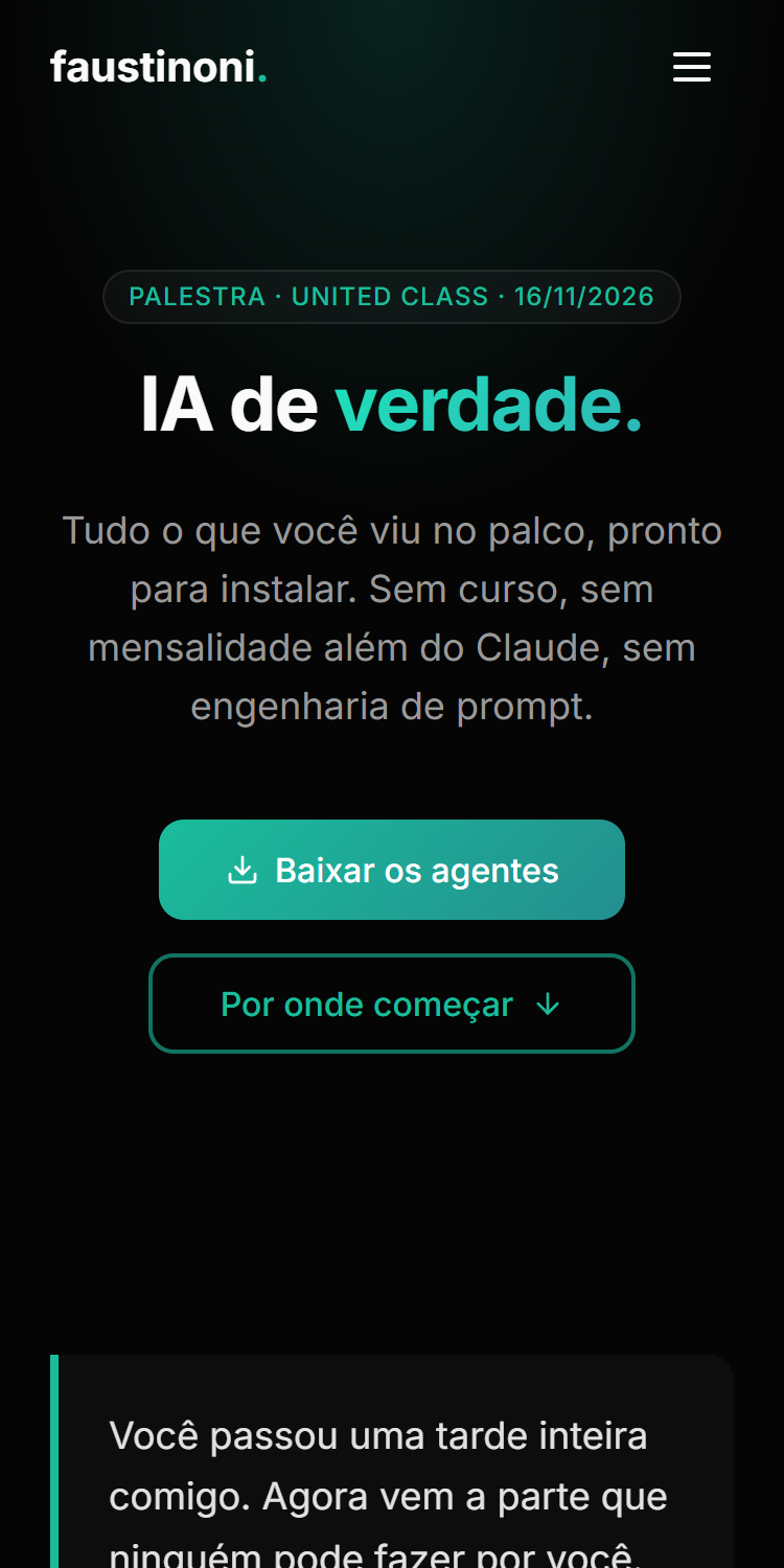 A página no celular